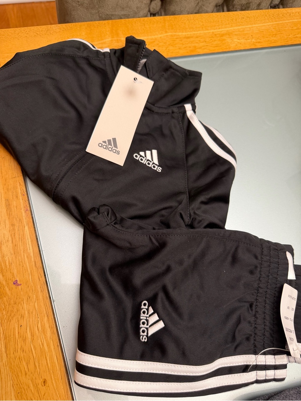 adidas Black Kids Sweatpants & Joggers with White 3-Stripes